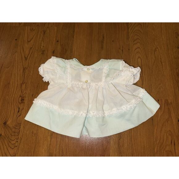Vintage Little Precious Infant Girl Green White Lace Dress Size Preemie - Picture 4 of 4